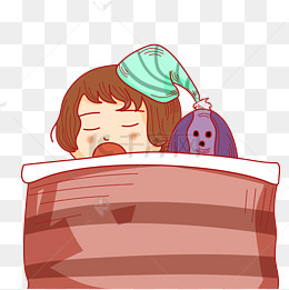 休息的小女孩插画