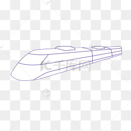 卡通和谐号列车简笔画线条手绘