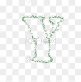 下载v字母字母造型树叶y家装设计合同手绘图片