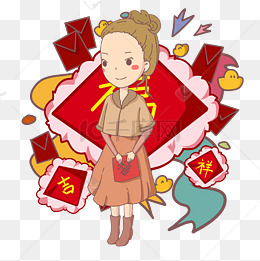 新年到迎新春手绘插画素材图片免费下载_高清psd_千库