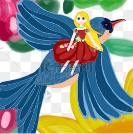 安徒生童话故事之拇指姑娘手绘插画图