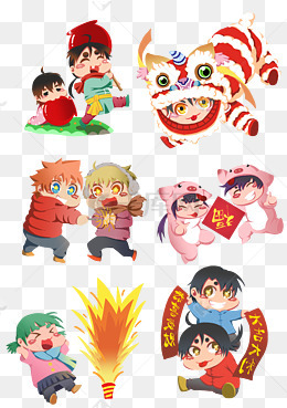 2019新年新春春节卡通人物