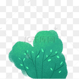 卡通绿色的草木免扣图