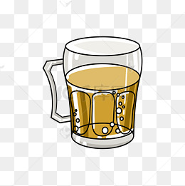 黄色啤酒酒杯