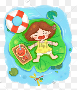 夏日游泳的女孩小清新