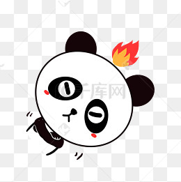 q版可爱卡通歪头小动物表情包小熊猫生气冒火