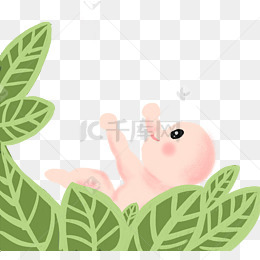 可爱宝宝树叶免抠图