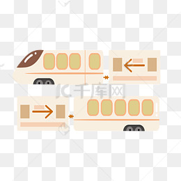 手绘卡通高铁标志插画
