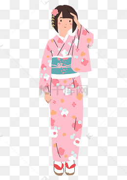 日本樱花和服女孩