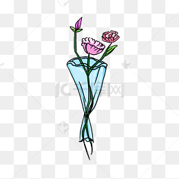 手绘矢量花卉花枝插画