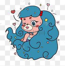 蓝色臭美的搞怪表情