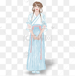 卡通手绘古装美女