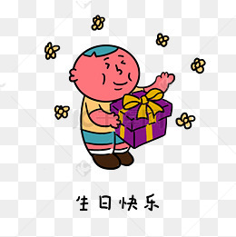 卡通手绘红胖子的日常生活表情包之生日快乐