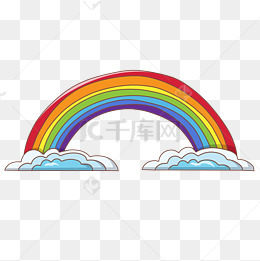 卡通彩虹插画绘图