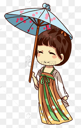 中国风古风汉服油纸伞女性角色
