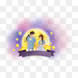 七夕情人节情侣和星星