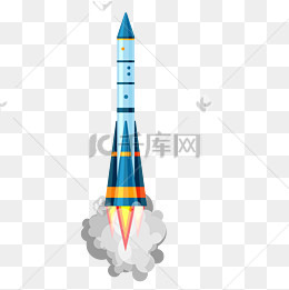 卡通手绘火箭发射