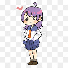 创意手绘日漫人物可爱卡通小女孩