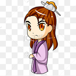 紫色服装古风男孩元素