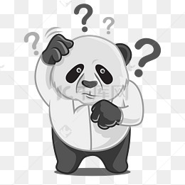卡通充满疑问的熊猫
