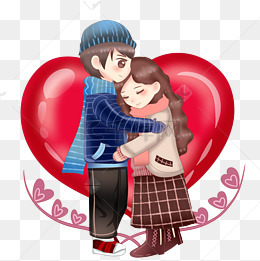 情人节拥抱的情侣插画素材图片免费下载-千库网
