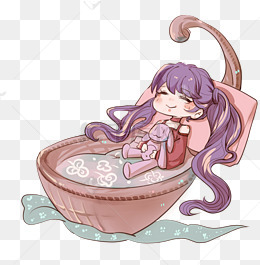 卡通手绘睡觉女孩