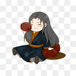 古风侠士喝酒q版素材