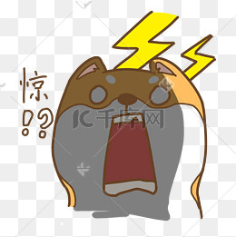 表情惊恐小狗插画