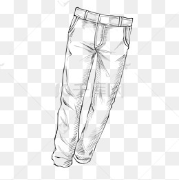 线条素描裤子插画