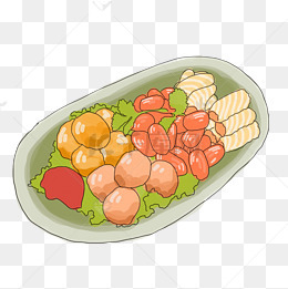 肉丸食物卡通插画