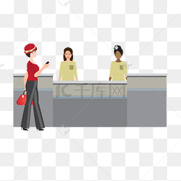 卡通前台结账矢量素材