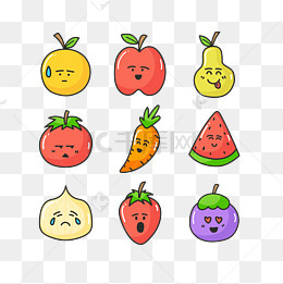 水果emoji表情符号大全,水果符号图案大全复制 矢量emoji卡通可爱水果表情包