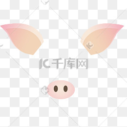 可爱的猪耳朵装饰插画