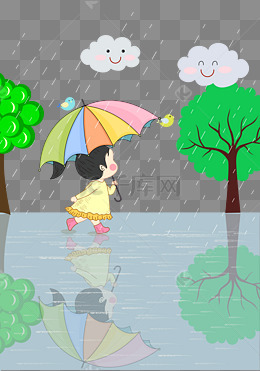 关于下雨的卡通图片