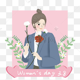 卡通手绘妇女节知性的女士