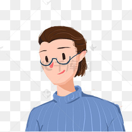 卡通头像女孩戴眼镜女孩