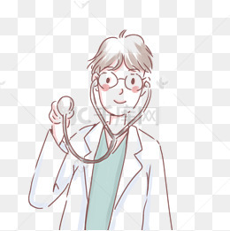 欧美插画简洁风格男医生卡通形象