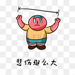 卡通手绘红胖子的日常生活表情包样机