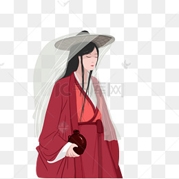 潇洒的侠女手绘原创高清图