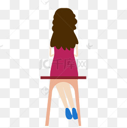 小女孩坐在椅子上免抠图