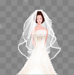 白色浪漫新娘结婚头纱
