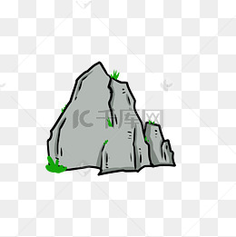 免扣卡通假山石头