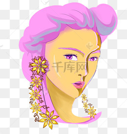 女士美妆头像插画