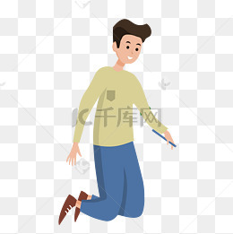 跪在地上的男孩免抠图