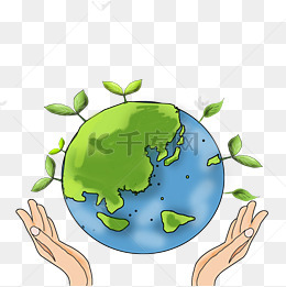 绿色地球日手托地球保护地球