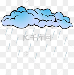 雷阵雨卡通天气插画