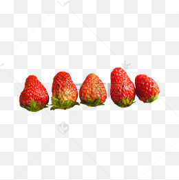 四个新鲜的草莓png