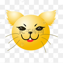 笑眯眯的小猫咪插画