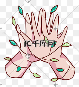 卡通手掌手势插画