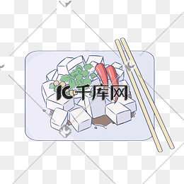 美味的小吃炒菜插画